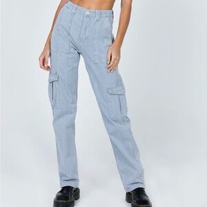 Princess Polly Last Friday Cargo Jean Striped Denim